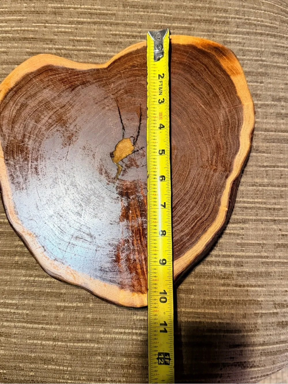 Rustic Live Edge‎ Wood Slice Centerpiece Tray Natural Tree Slab Decor 10”